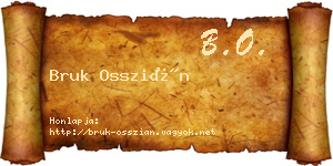 Bruk Osszián névjegykártya